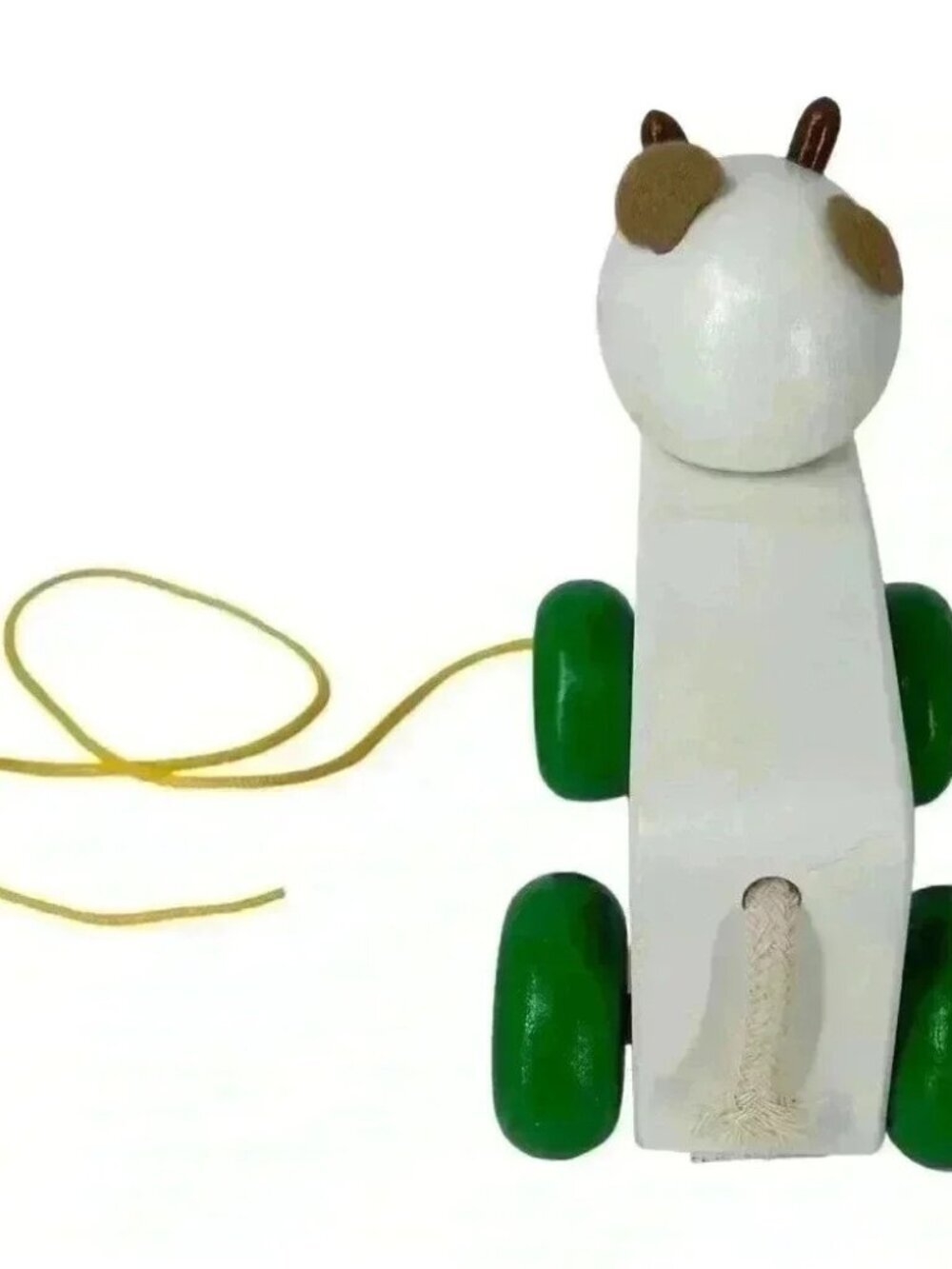Wooden Cow Pull Along Toy Hand Painted Made in Europe New - Picture 9 of 10
